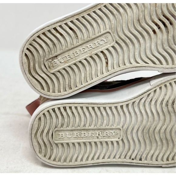 Burberry Girls Pink Tom Check Hi-Top Trainers Youth Size 23 - Picture 9 of 12